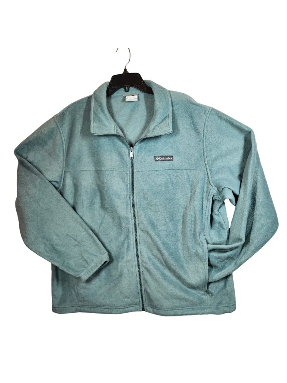 Columbia Fleece full zip jacket Mens XXL Blue zip pockets high neck Outdoor Gorp